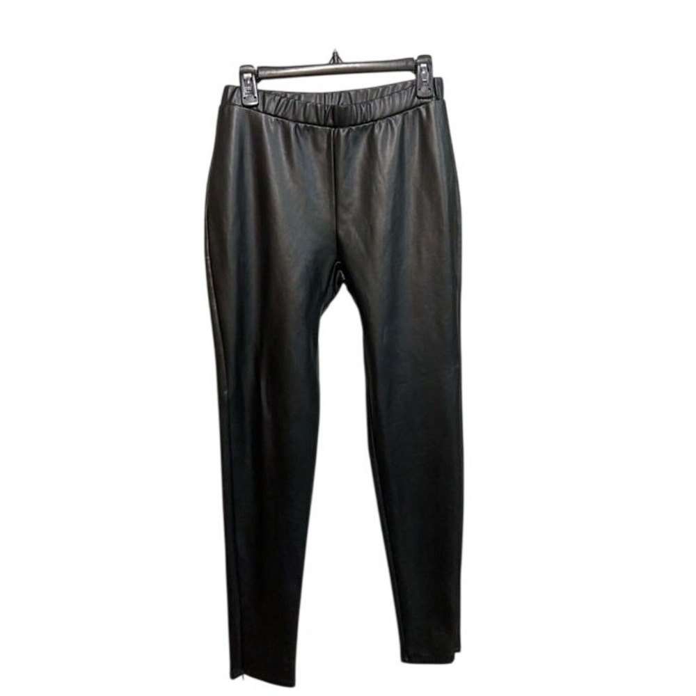 Generation Love Women's Vegan Leather Leggings Large Black Chic Edgy Ankle Zip